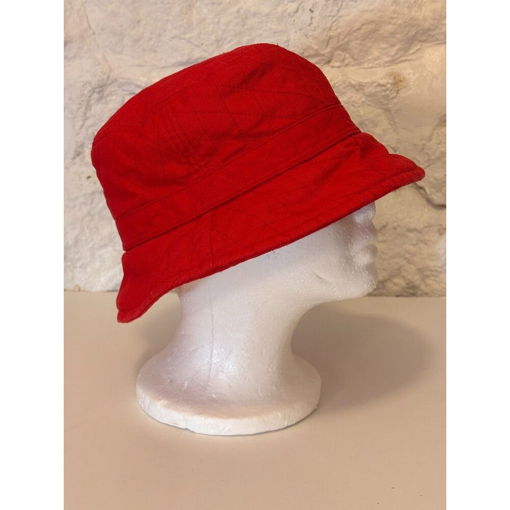 Woolrich Tomato Red Quilted Bucket Hat Outdoor Travel Cottagecore Gorpcore